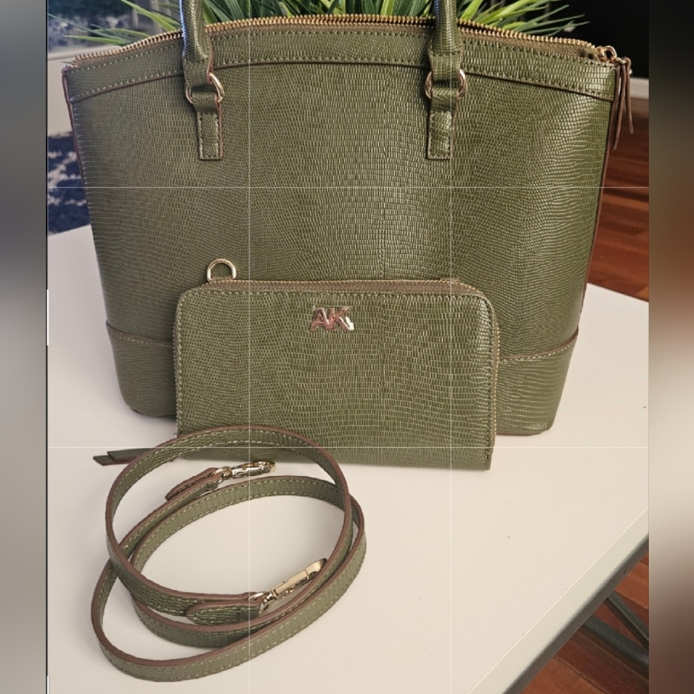 Anne Klein Dome Satchel Handbag & Wallet - Set - Picture 2 of 16